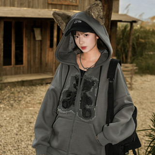 Mori girl tribe original high-end gray trendy brand hoodie loose sweatshirt autumn 2024 new women's clothing