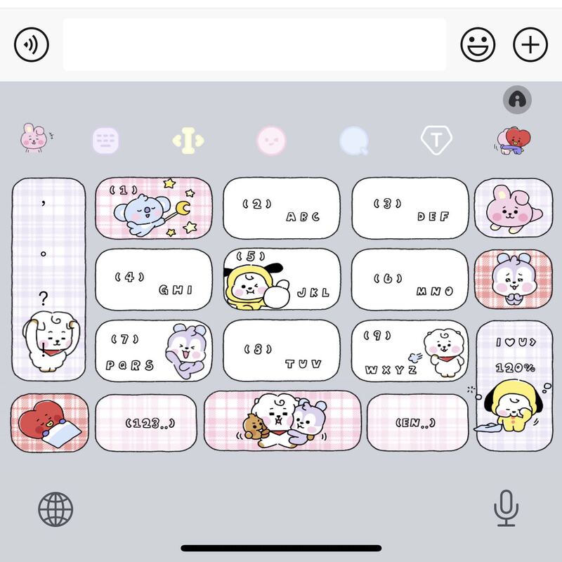 Bt21/Ios Apple Android Baidu Input Method Skin Dynamic Effect Keyboard Beautification White Belly Smart
