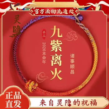Hangzhou Year of the Horse Zodiac Year Red String Bracelet Nine Purple Fire Tai Sui Bracelet Woven String Red String Amulet for Men and Women