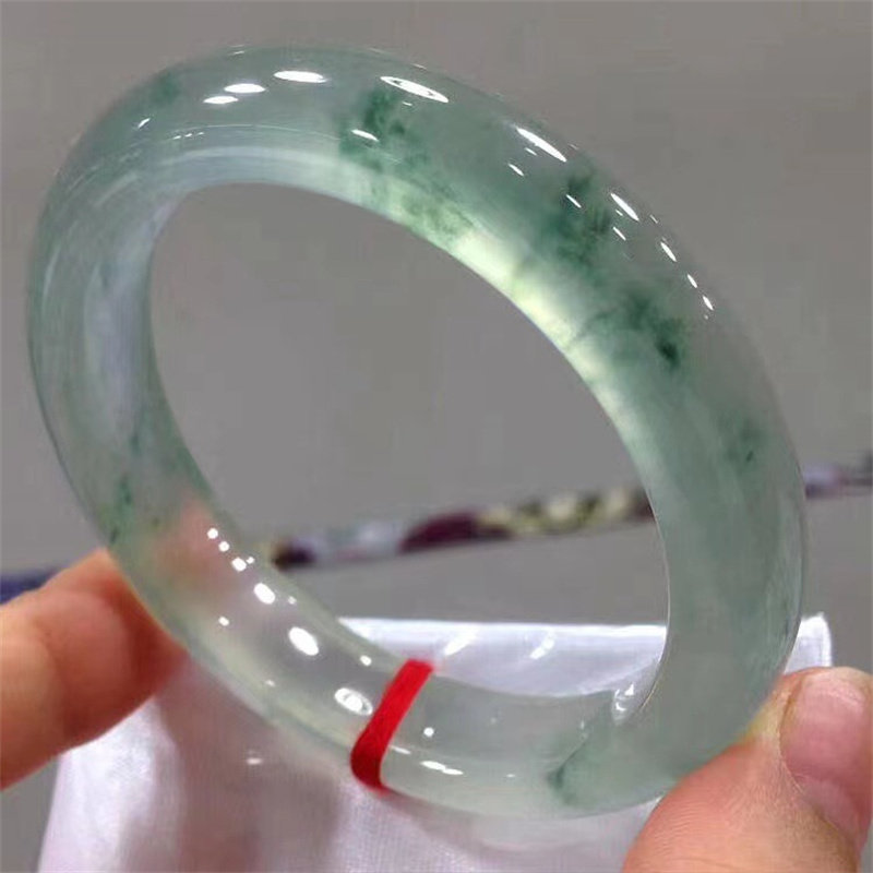 Emerald bracelet floating green flower fine water high ice jade bracelet Myanmar glass seed round bracelet natural emerald bracelet children with gift-Taobao