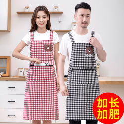 Long and Fat Cotton Apron For Home Kitchen Cooking Work Anti-fouling Breathable Strap Sleeveless Work Apron for Men and Women