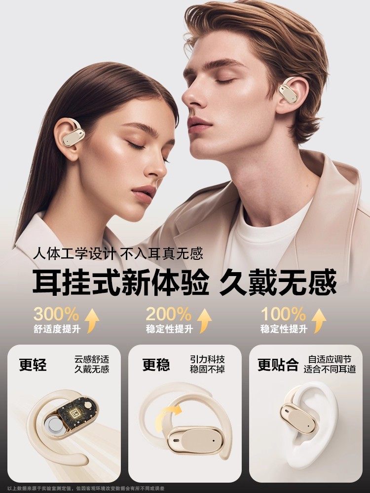 2025 New Smart Translation Bluetooth Earphones, True Wireless Open-Type Air Conduction, Longer Battery Life, Sports Noise Reduction