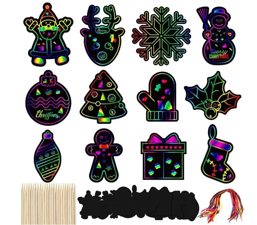 Foreign trade factory Halloween DIY scratch-off paper handwritten animal bookmark decoration children's Christmas scratch-off painting