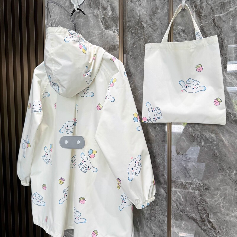 British Minahuge2025 New Cartoon Big-Eared Dog Eco-Friendly Lightweight Quick-Drying Children's Raincoat Long Waterproof Poncho