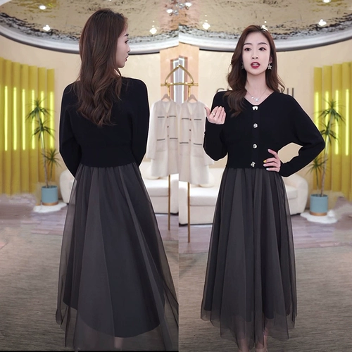 Милый ретро трикотажный свитер, юбка, зеленый универсальный демисезонный комплект