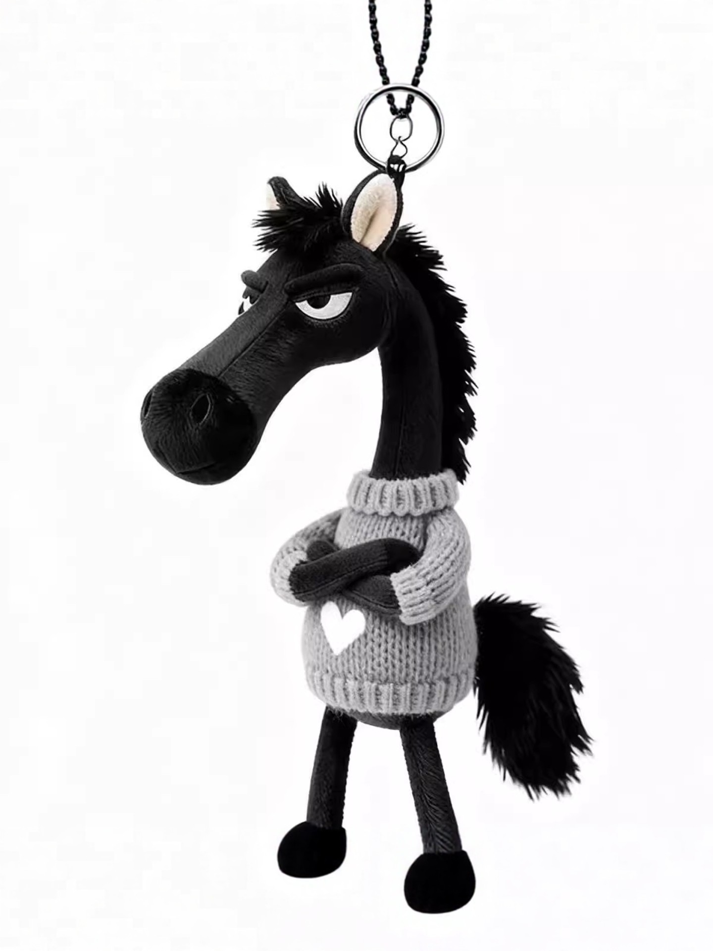 2026 Year of the Horse Mascot, the Chosen Black Horse, Bag Charm, Plush Toy, Gift for Friends, the Chosen Black Horse Pendant