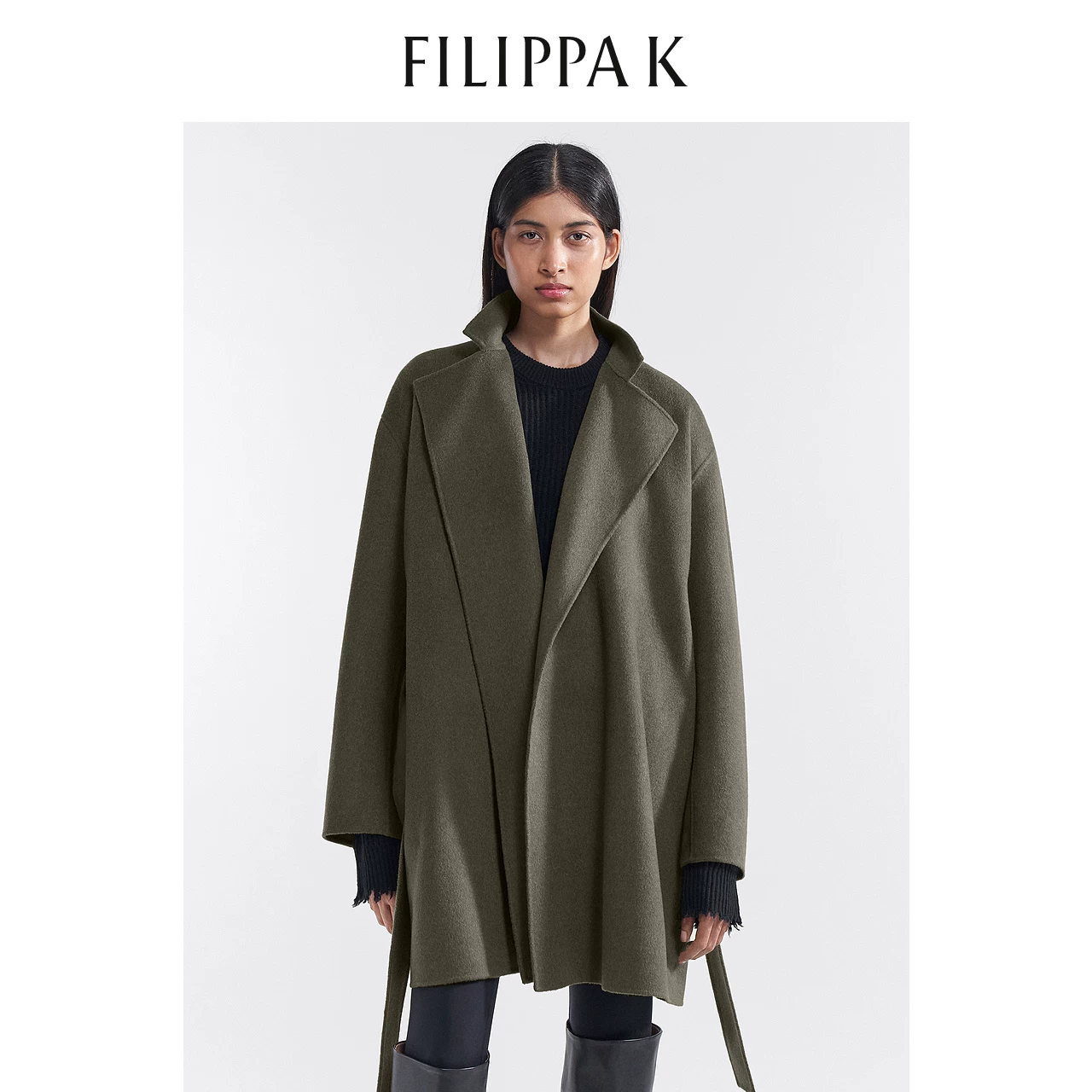 952929103 Bulin Черный EdinaFilippa K Mao Woors Curdine Wool Женская куртка оливковая женская одежда