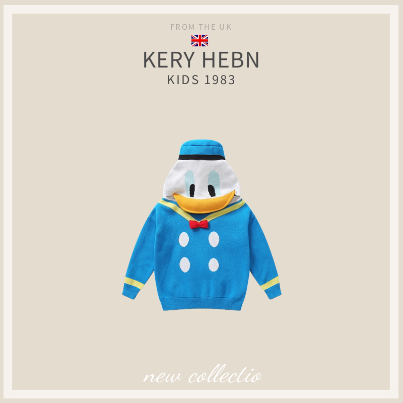 Keryhebn Kidsren's Spring & Fall Disney Baby Clothes Sweater Cartoon Cotton Top Duck Hooded Knitwear Keryhebn Kidsren's Spring & Fall Disney Baby Clothes Sweater Cartoon Cotton Top Duck Hooded Knitwear