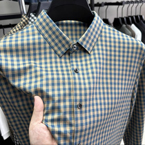 Liquidation au comptoir) grande marque pick-up) printemps et automne nouvelles chemises à manches longues pour hommes chemises à carreaux décontractées daffaires