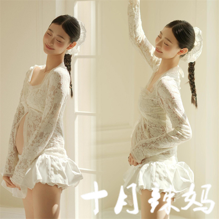 New Photo Studio Maternity Photography Outfits, Cute and Fresh Ballet-Style Lace Suits for Pregnant Women, Photo Shoot Clothes for Home Use New Photo Studio Maternity Photography Outfits, Cute and Fresh Ballet-Style Lace Suits for Pregnant Women, Photo Shoot Clothes for Home Use