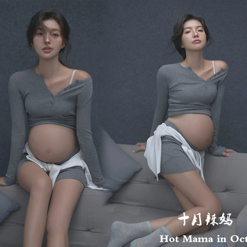 New Style Maternity Photo Shoot Clothing, Korean Style, Simple and Pure, High-End Feel, Pregnant Mommy Belly Photo Photography Outfit New Style Maternity Photo Shoot Clothing, Korean Style, Simple and Pure, High-End Feel, Pregnant Mommy Belly Photo Photography Outfit