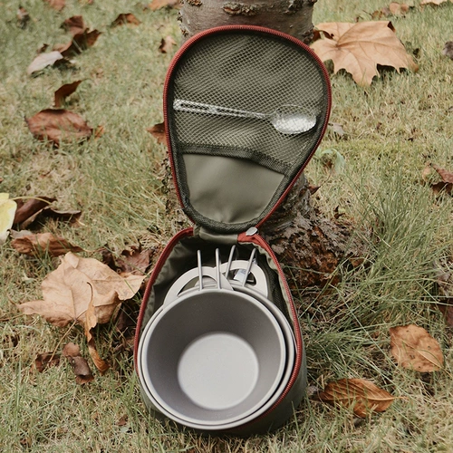 Сумка-органайзер для кемпинга, портативная посуда из нержавеющей стали