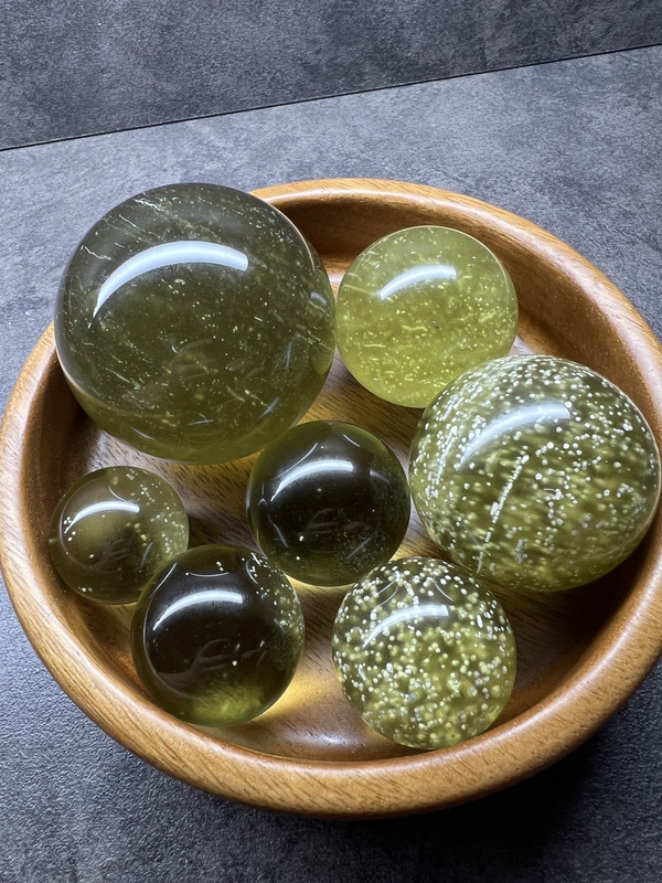 Rare! Graduated Grade Libyan Gold Meteorite, Super Energy Ball, Rare Popcorn-Style Specimen, Yellow Translucent Quality
