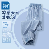 【Теннисные джинсы】 джинсовая синяя/J Письмо улыбается k