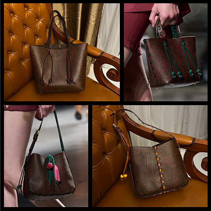 New Etro Women's Bag Arnlca Underarm Bag Tote Bag Woven Leather Shopping Bag Crossbody Shoulder Bag