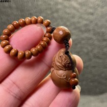 Olive stone carved gourd hand twisting hand with monkey head diamond face ladybug gourd star pendant for men and women