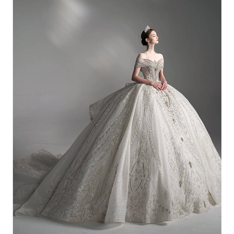 French Heavy Industry Wedding Bride 2023 New Mainly Mainly Mainly High -end Luxury Words Big Dragon Tail White 2024 Retro French Heavy Industry Wedding Bride 2023 New Mainly Mainly Mainly High -end Luxury Words Big Dragon Tail White 2024 Retro