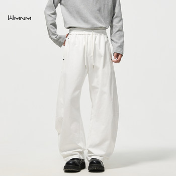 Wmnm American Style Cleanfit White Scimitar Pants Men's Workwear Versatile Wide-Leg Pants Pure Cotton Loose Casual Long Pants Spring
