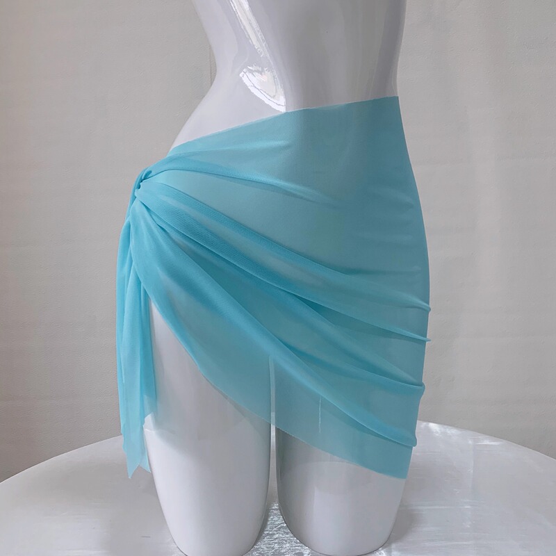 Bikini Cover-Up Sheer Skirt, Sexy Mesh Beach Tie-Up, Conservative High-End Hot Spring Pool Anti-Exposure and Embarrassing Situations Prevention
