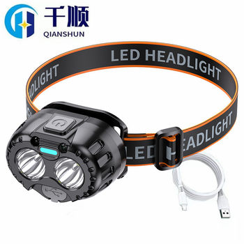 Cross-border induction headlamp long battery life strong light charging super bright led outdoor fishing lamp head-mounted miner's lamp flashlight