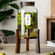Special wine glass bottle with tap green plum and red bayberry wine bottle brewing tank sealed tank wine jar empty bottle container 947g