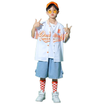 Children Street Dance Boomer Boy Hip Hop Cool Handsome Baseball Suit Jeans Suit Hiphop Girl Walking Show Out