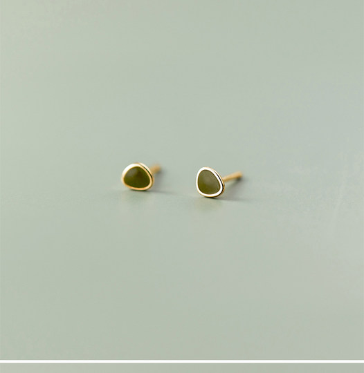 S999 Pure Silver Avocado Earrings 2025 New Trendy Ear Studs for Sleeping Without Removing, Simple and Compact Ear Accessories