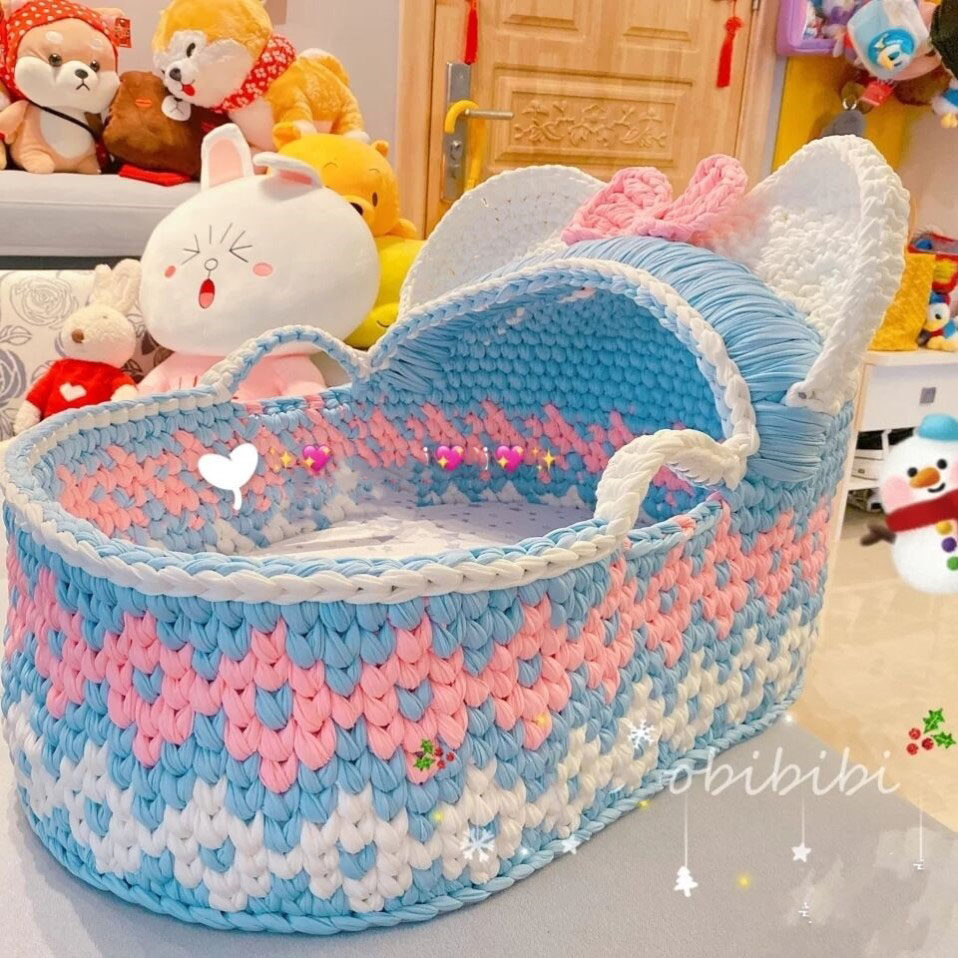 Handmade Diy newborn cradle bed hookkup material package knitting portable lift bed can be customized