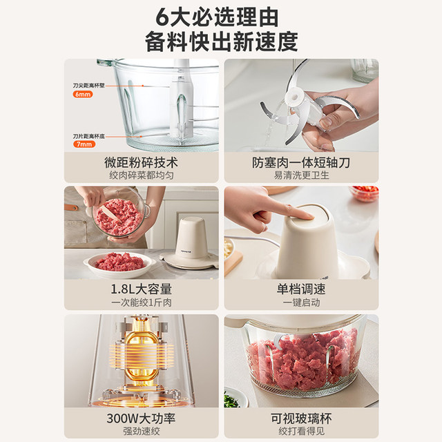 Joyoung Meat Grinder for Home Use 2026 New Model Electric Multifunctional Food Processor and Meat Mixer Garlic Paste Seasoning Machine