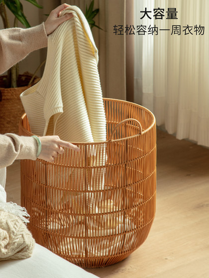 Dirty clothes basket, dirty clothes storage basket, household dirty clothes basket, laundry basket, bathroom imitation rattan basket, light luxury and good looks