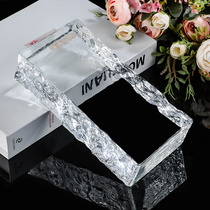 Side glass bricks crystal bricks transparent square partition wall bathroom internet celebrity art solid double-sided ice pattern bricks