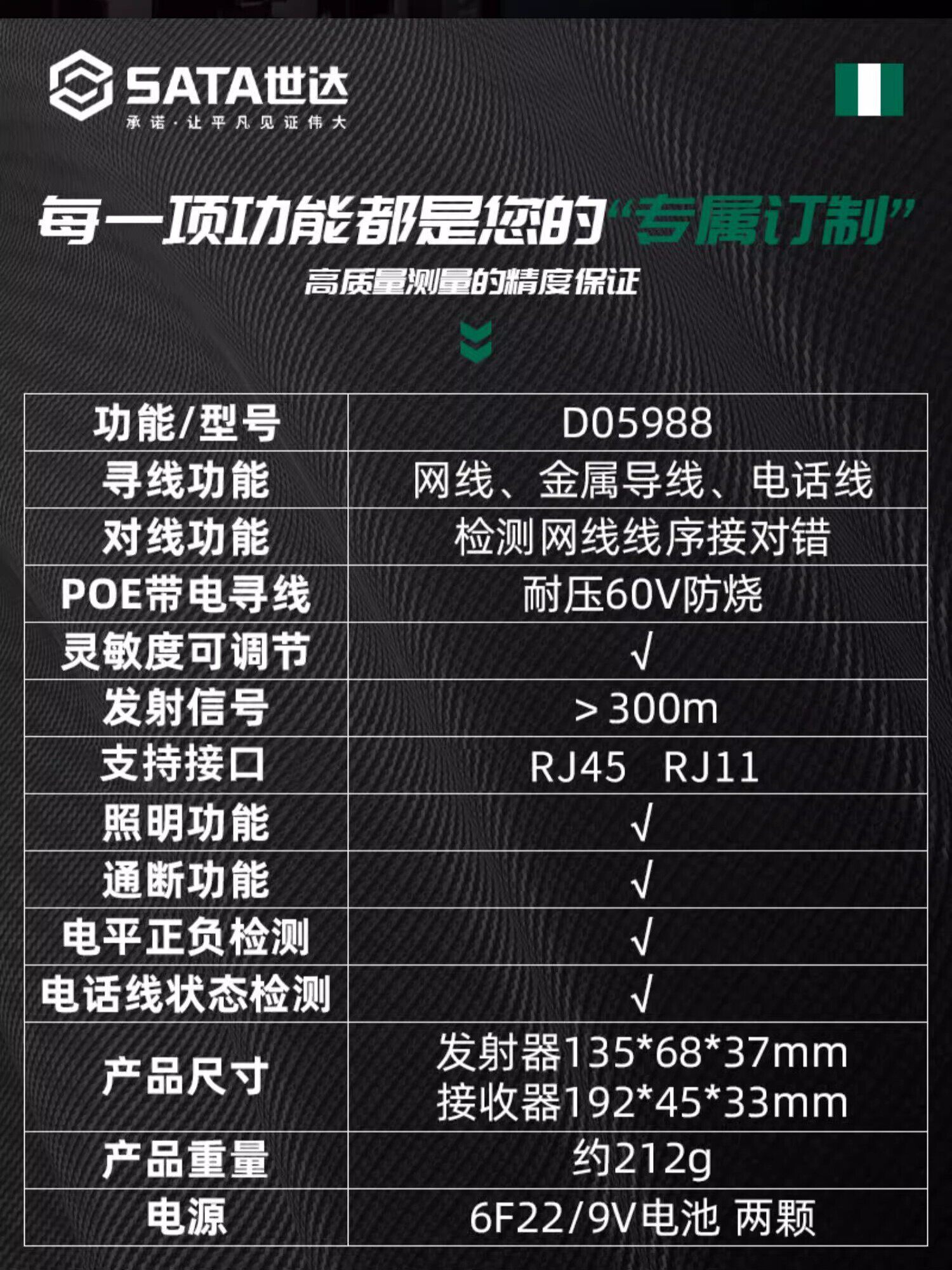 Shida Network Line Finder Poe Live Line Tester Multifunctional Line Checker Network Cable Anti-Interference Line Finder