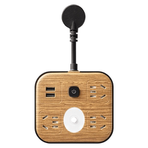 Wood grain household multi-function socket with cord holder plug-in multi-purpose converter with USB short-line plug board 1322