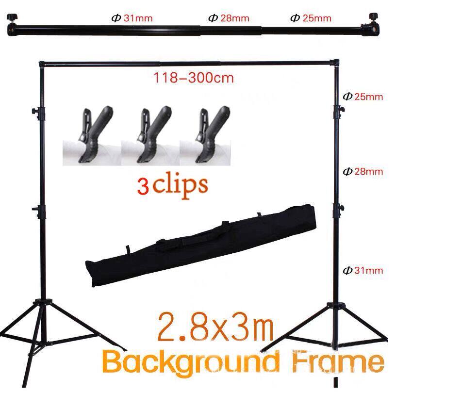 3m backdrop stand iron tripod black telescopic hanging backdrop cloth ...