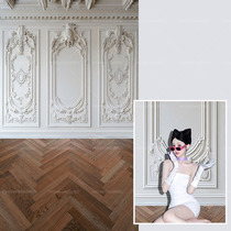 White relief 3D plaster wall background paper studio photo studio portrait product shooting pregnant women home photo European style indoor living room live broadcast room atmosphere girl non-reflective photography background cloth