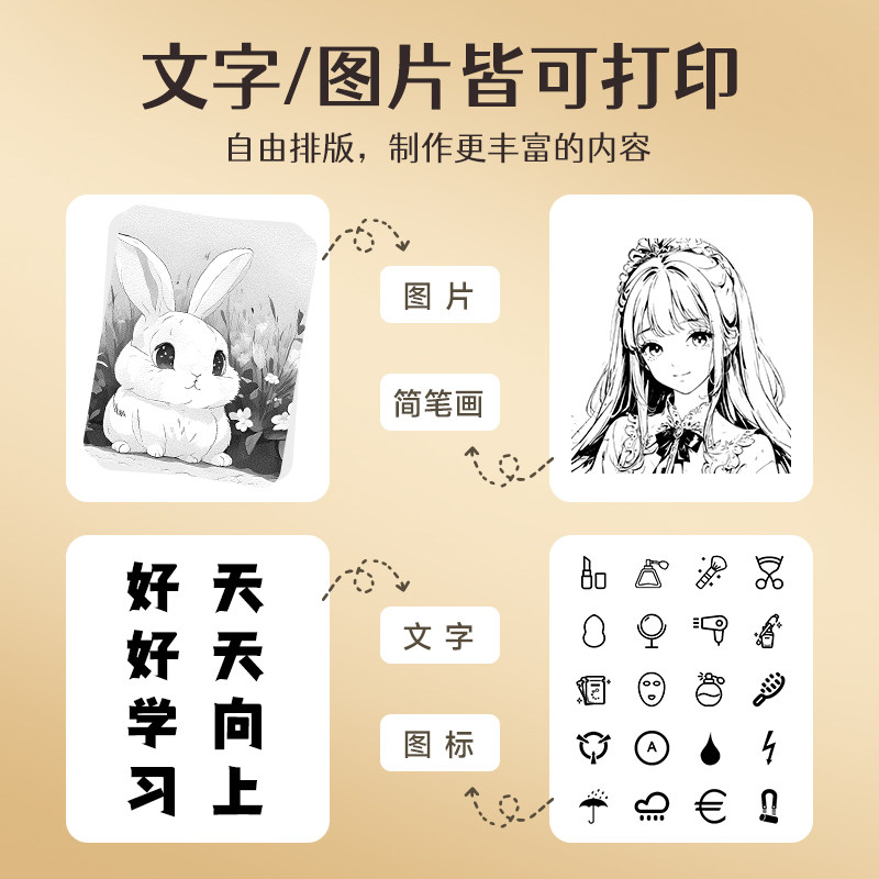 Detong Office Dp27P High-Definition Celebrity Photo Card Printer 300Dpi Home Use Small Portable Connectable to Mobile Phone Instant Photo Simple Drawing Journal Sticker Handheld Picture Printer