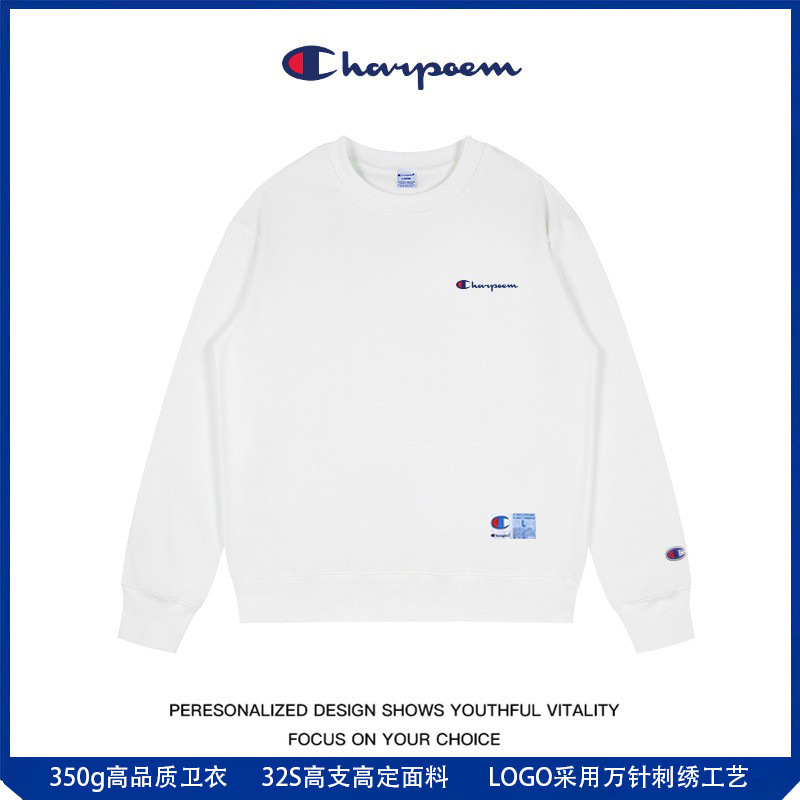 Official Authentic Flagship Champion Graffiti Spring and Autumn New Round-Neck Sweatshirt, Unisex Long-Sleeve Top