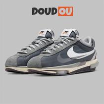 Nike Zoom Cortez SP gray and white deconstructed wear-resistant retro casual running shoes for men and women DQ0581-001