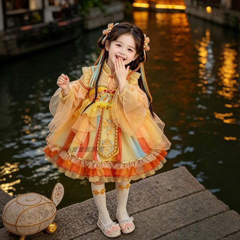 Girls' Hanfu 2026 Spring and Autumn New Style Children's Mid-Autumn Festival Performance Costume Kindergarten Stylish Lolita Princess Dress Girls' Hanfu 2026 Spring and Autumn New Style Children's Mid-Autumn Festival Performance Costume Kindergarten Stylish Lolita Princess Dress