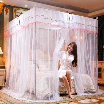 Mosquito Net for Home Use 2024 New Model for Bedroom, Student Dormitory, New Three-Door Princess Double Bed Mosquito Net with Floral Pattern