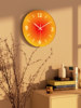 Internet-Famous Wall Clock, Living Room Clock, Creative and Stylish Clock, Home Art Silent Glass Clock, Sunset Simple Quartz Clock