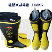 3C certified firefighter fire extinguishing protective rubber boots lightweight competition training boots 1417 type combat boots anti-smash water shoes