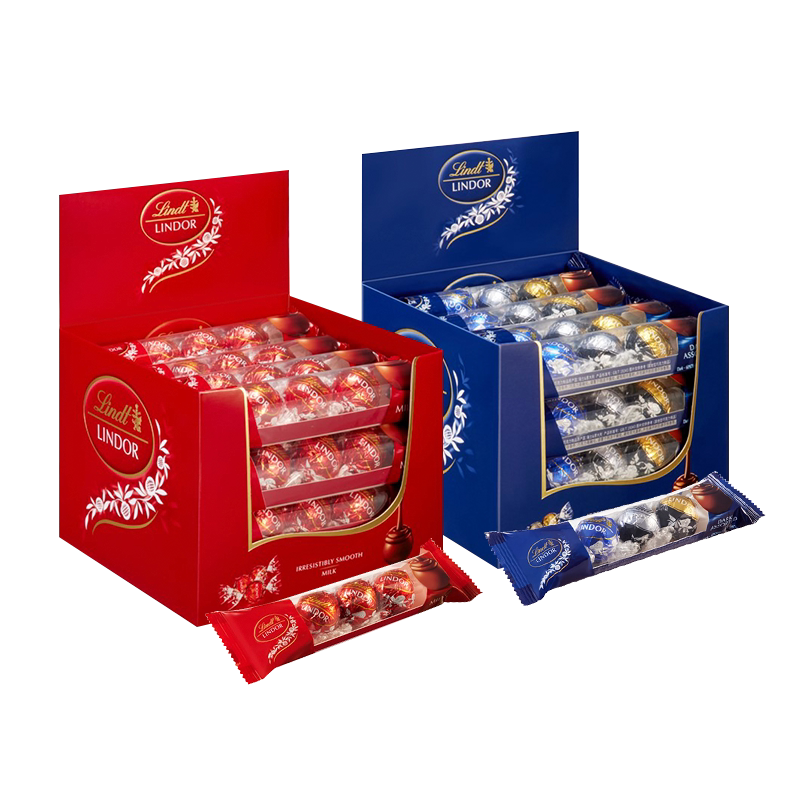 Lindt瑞士莲软心牛奶黑巧克力48粒随享装休闲零食巧克力