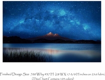 HAE original cross-stitch embroidery chart embroidery chart self-matched electronic drawing PDF format blue starry sky saga scenery