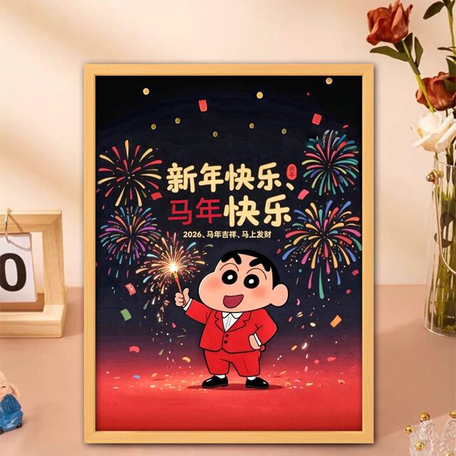 2026 Crayon Shin-Chan New Year Puzzle High-Quality Children's Educational Toy Gift DIY 300/500/1000 Pieces