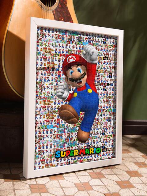 Wooden Puzzle Mario Super Mario 1000 Pieces Kidsren's Educational Puzzle Adult Version with Frame for Boys and Girls
