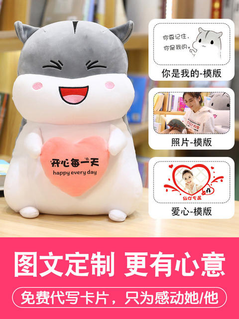 Hamster Doll Hand Warmer Pillow for Girls, Sleeping Doll Plush Toy, Birthday Gift for Girls and Boys