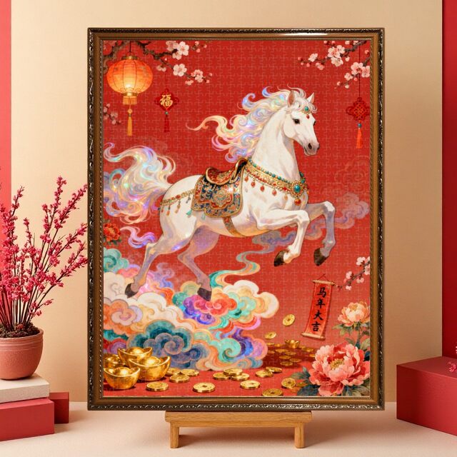 Fuma Spring Festival 1000-Piece Puzzle New Year Home Decoration Painting High-End Adult Version Children's Toy for 10-Year-Olds