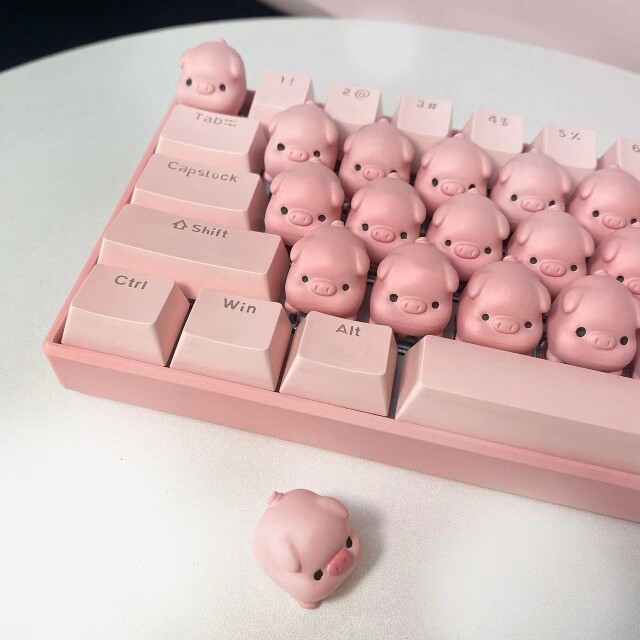 小猪造型机械键盘 CEKE品牌创意键盘 USB有线连接 全尺寸叫声音效
