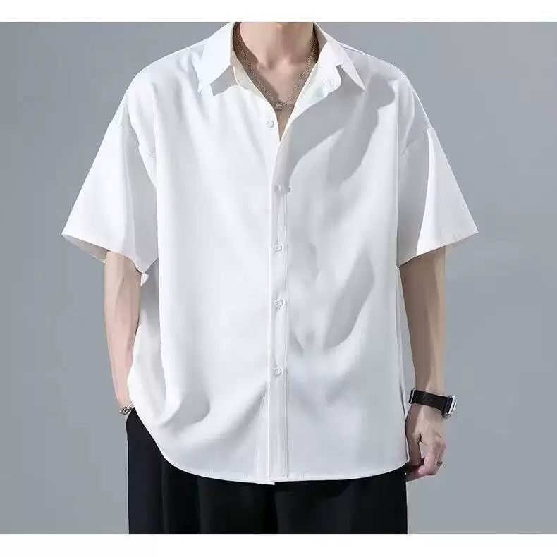 Summer silk thin shirt, oversize, size